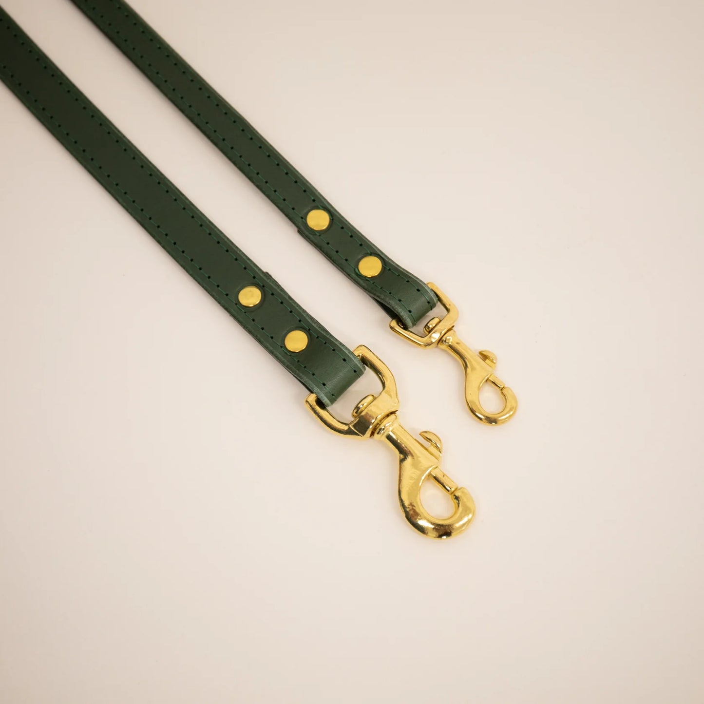 Storeys & Tails Padded Luxury Leather Lead, Green