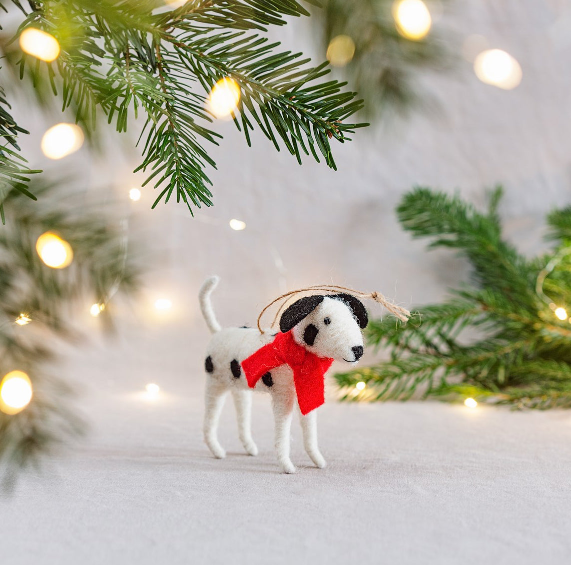 Sass & Belle Dalmatian in a Scarf Felt Hanging Decoration