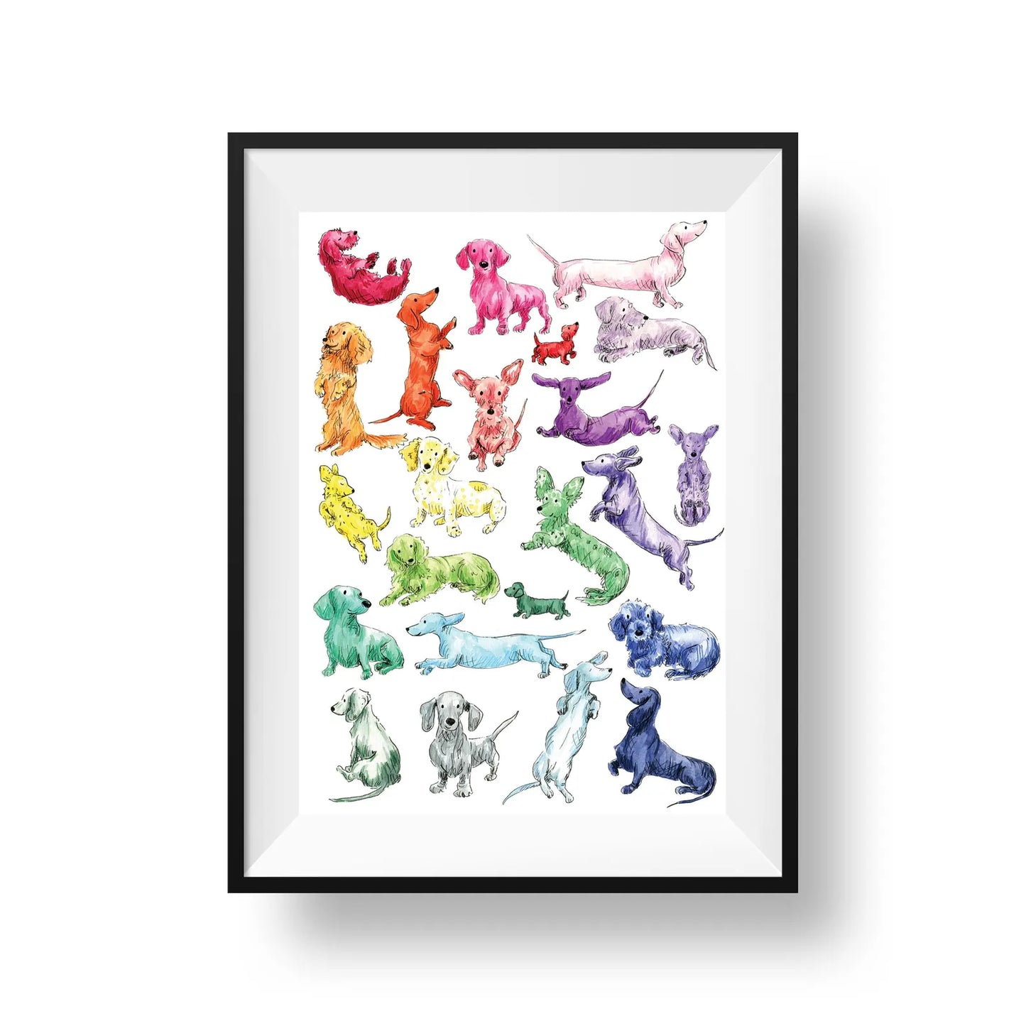 Tabitha Noakes ‘Colourful Dachshunds’ A4 Print