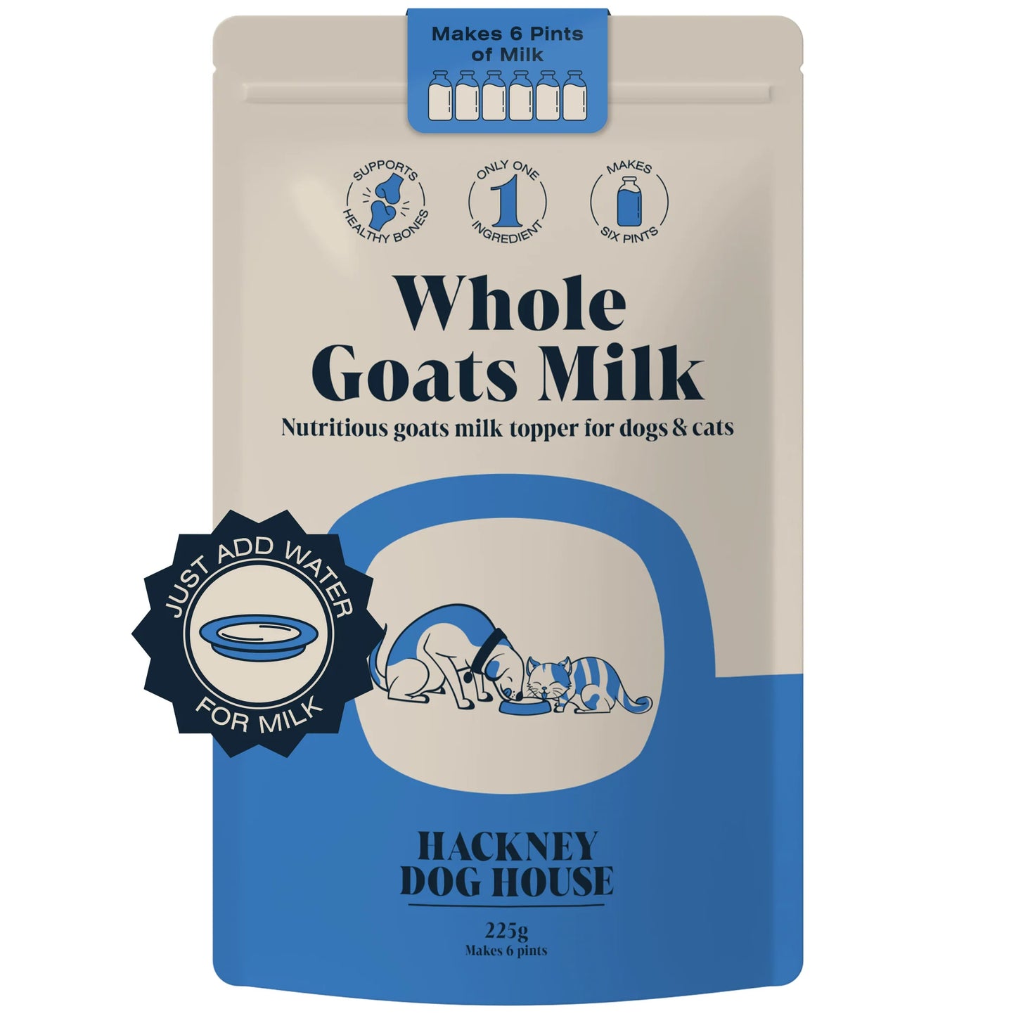 Hackney Dog House Whole Goats Milk Powder 225g