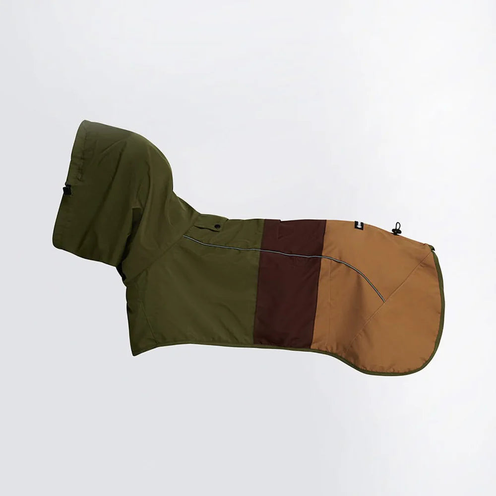 Spark Paws Breatheshield™ Raincoat, Green/Brown/Tan