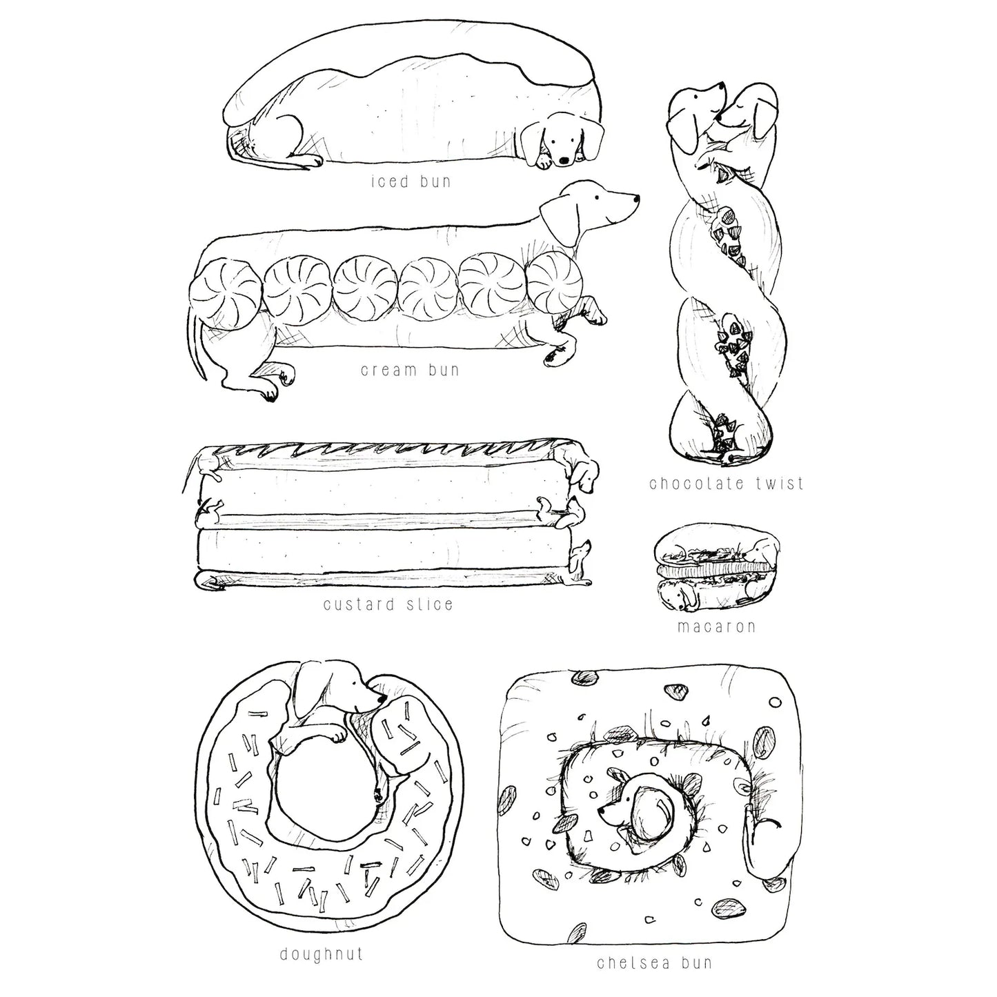 Tabitha Noakes ‘Cake Dogs’ A4 Print
