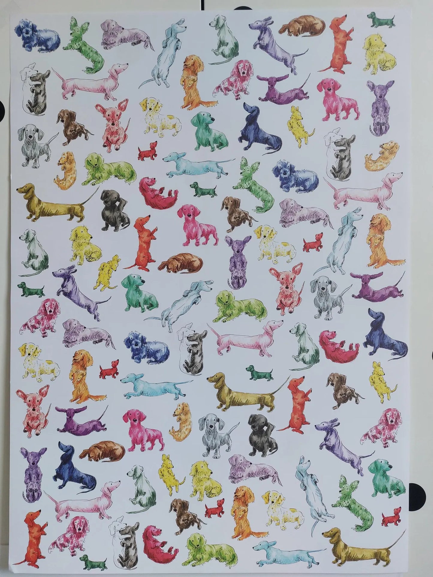 Tabitha Noakes “Rainbow Dachshund” Wrapping Paper