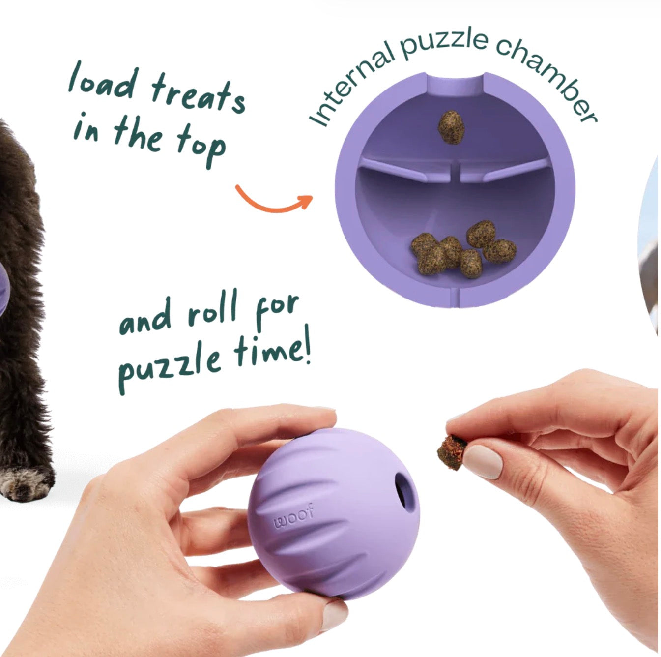 Woof 3 Pack Flyball 2-in-1 Ball & Puzzle Toy