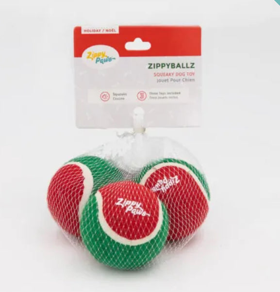 ZippyPaws Christmas Zippyballz Pack of 3