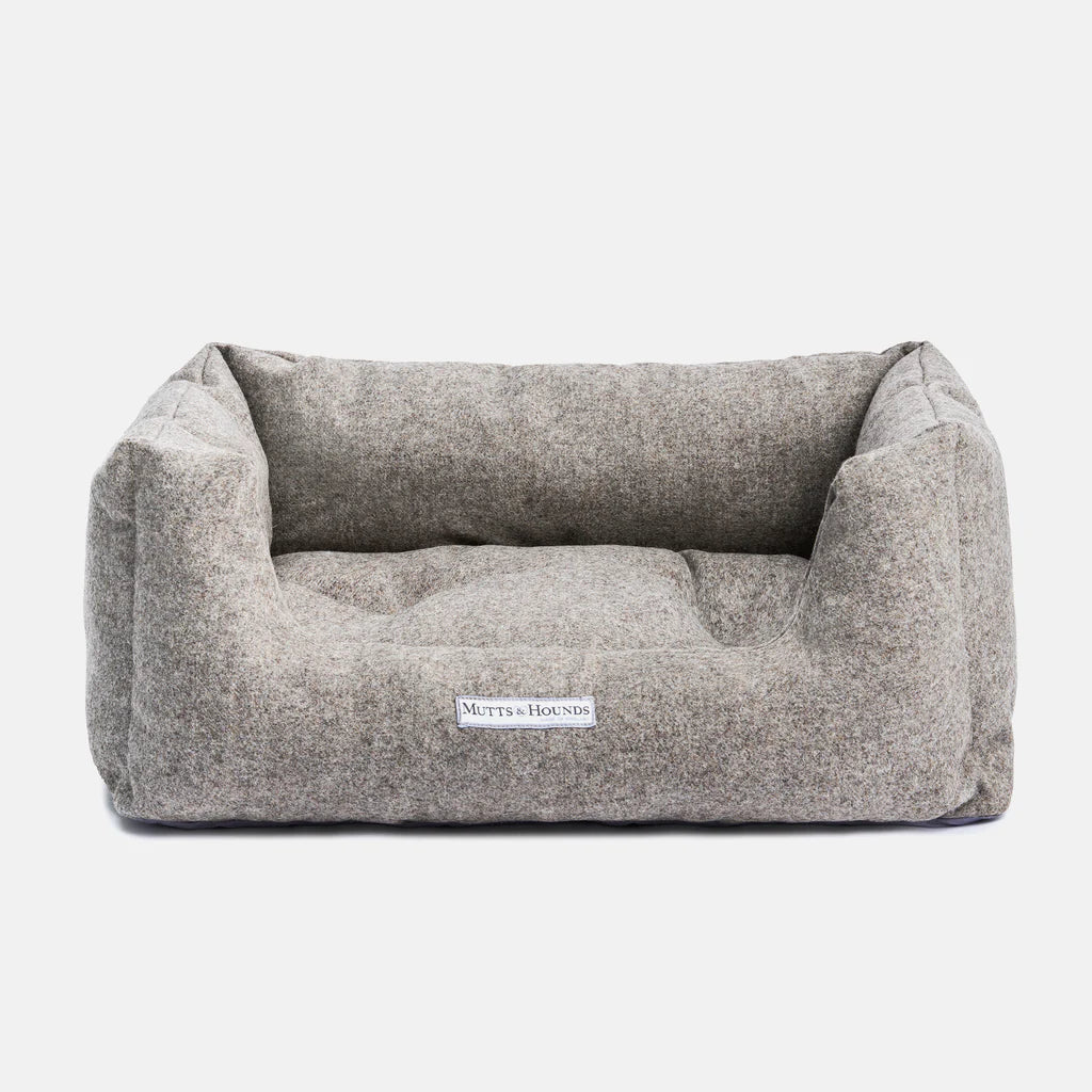 Mutts and Hounds Grey Tweed Boxy Bed