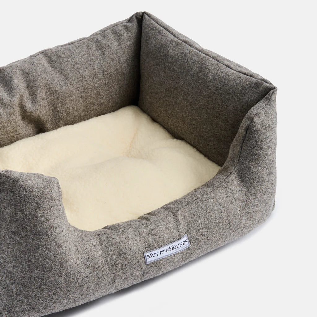 Mutts and Hounds Grey Tweed Boxy Bed