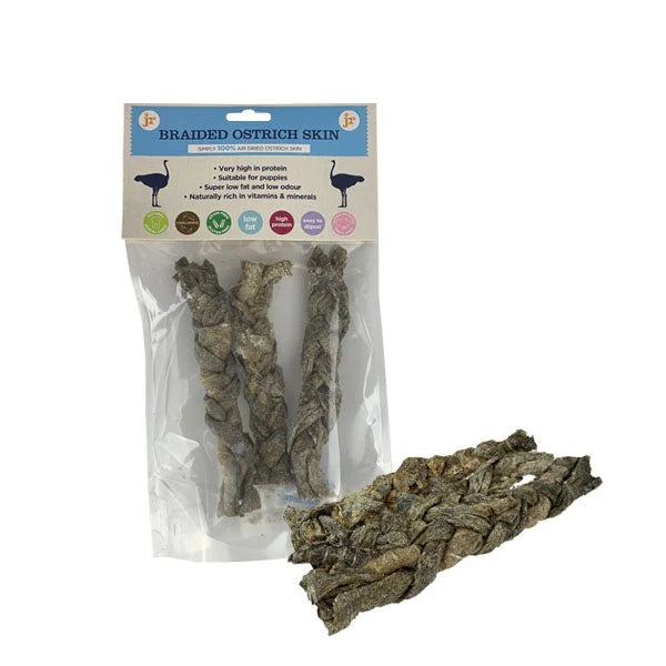 JR Pet Products Braided Ostrich Skin