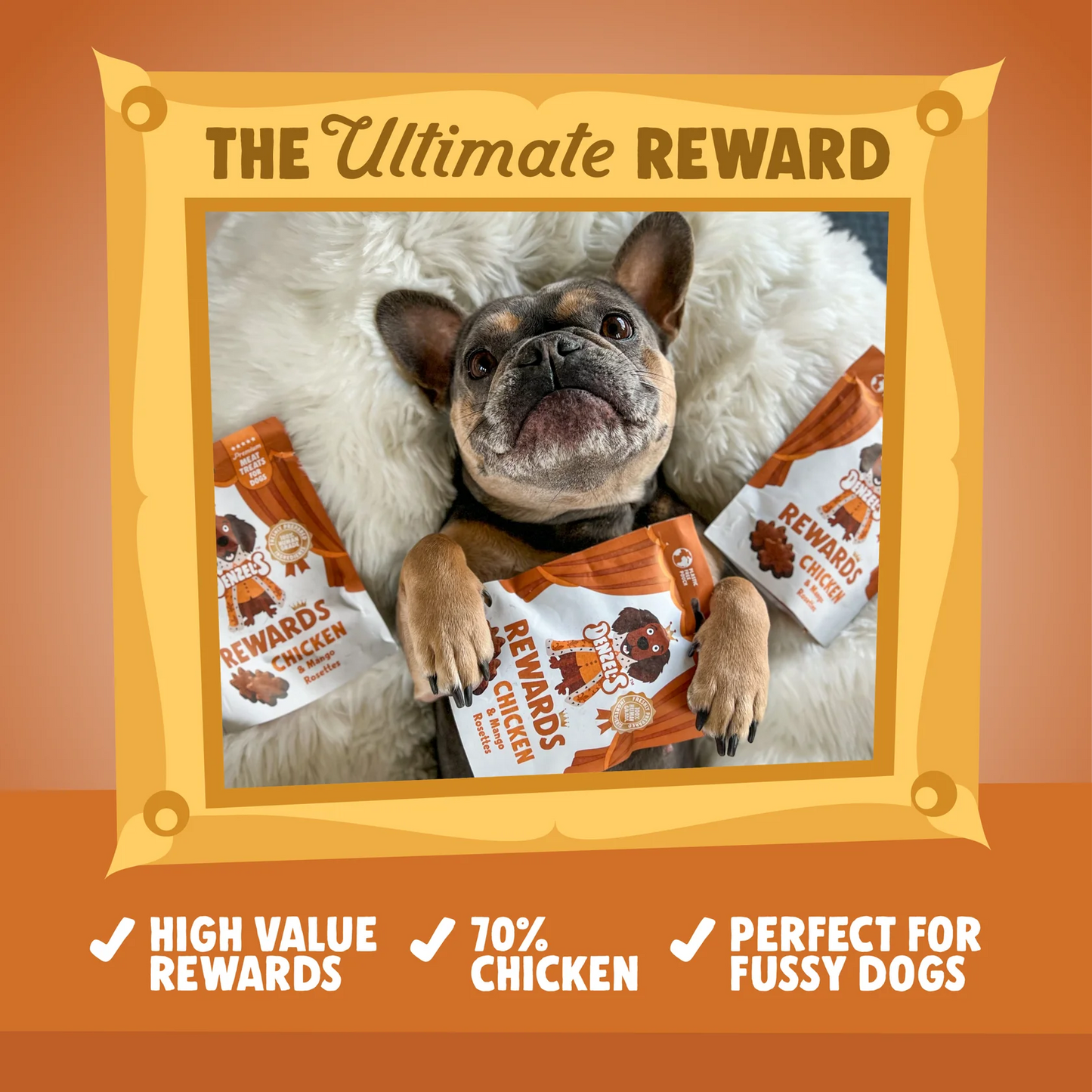 Denzel’s Rewards Chicken and Mango Rosettes