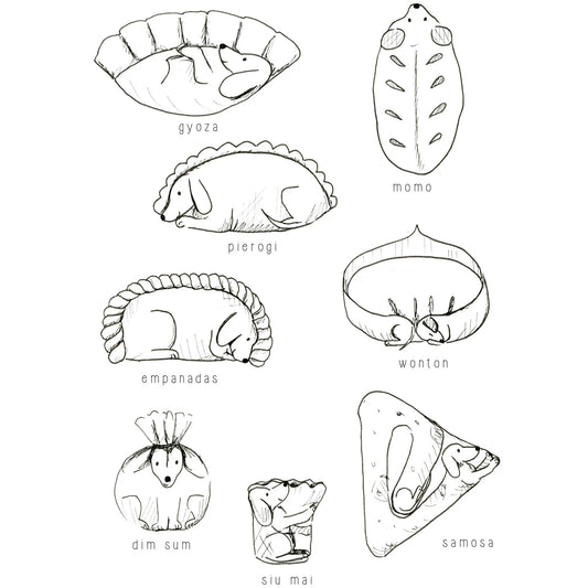 Tabitha Noakes ‘Dumpling Dogs’ A4 Print