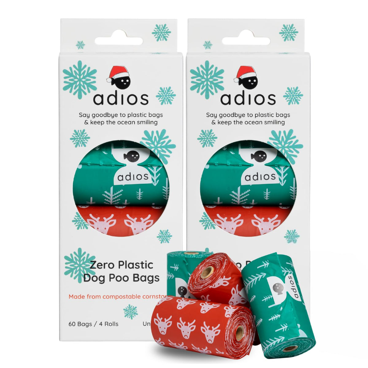Adios Poo Bags - Pack of 4 Rolls