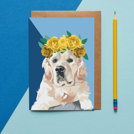 Ellie The Golden Retriever Greetings Card