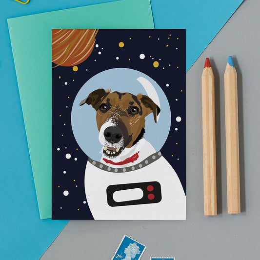 Jack The Jack Russell Astro Dog Greetings Card