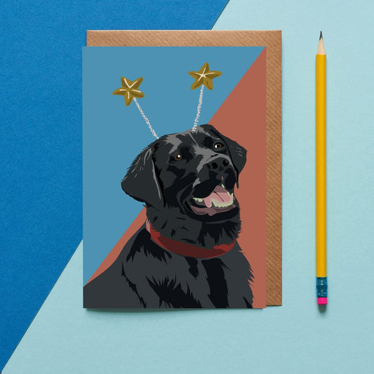 Bonney the Black Labrador Greetings Card