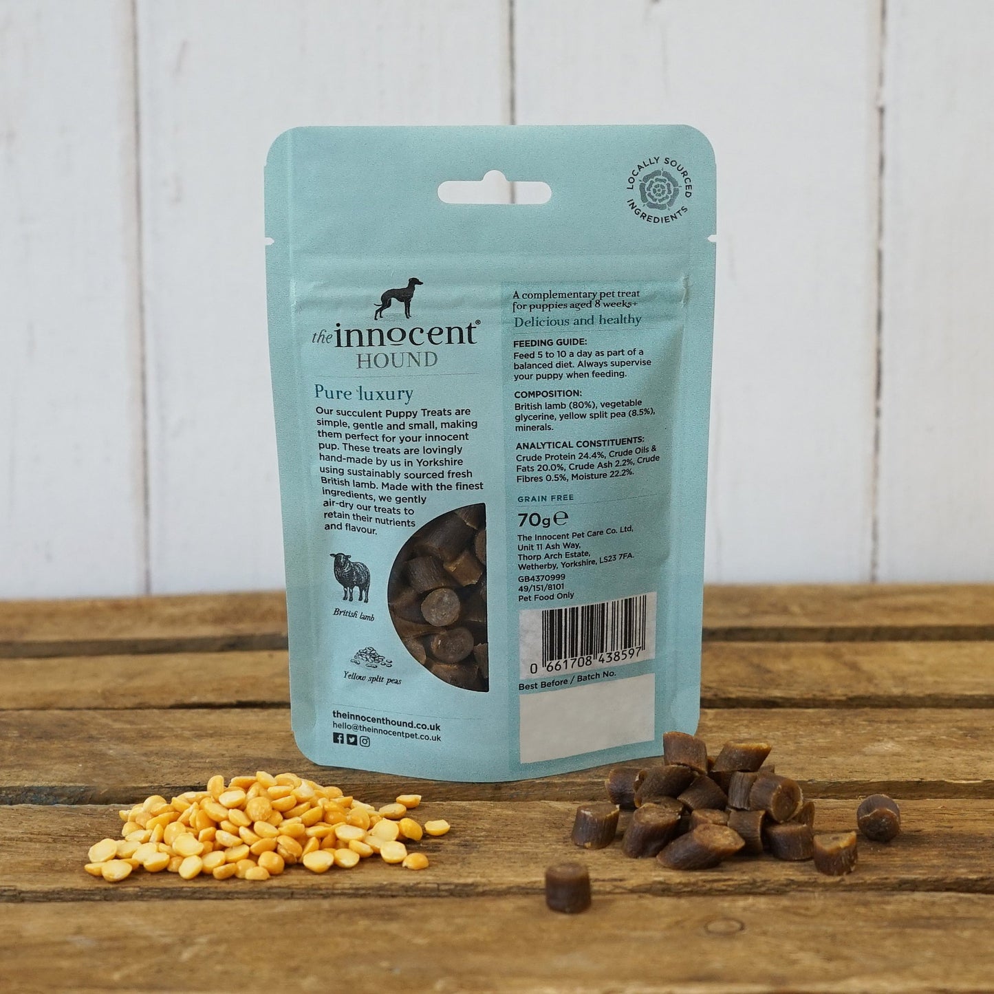 Innocent Hound Lamb with Yellow Split Pea Puppy Training Treats