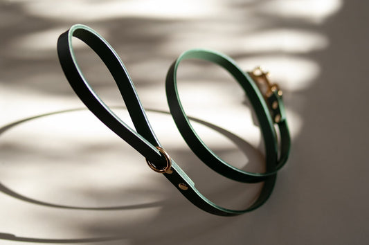 Vackertass Supply Company Classic Green Leather Lead