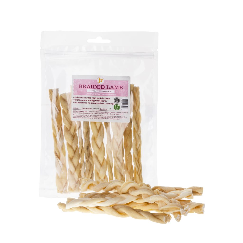 JR Pet Products Braided Lamb Chews 15cm