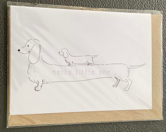 Tabitha Noakes ‘Hello Little One’ A6 Greeting Card (Pink)