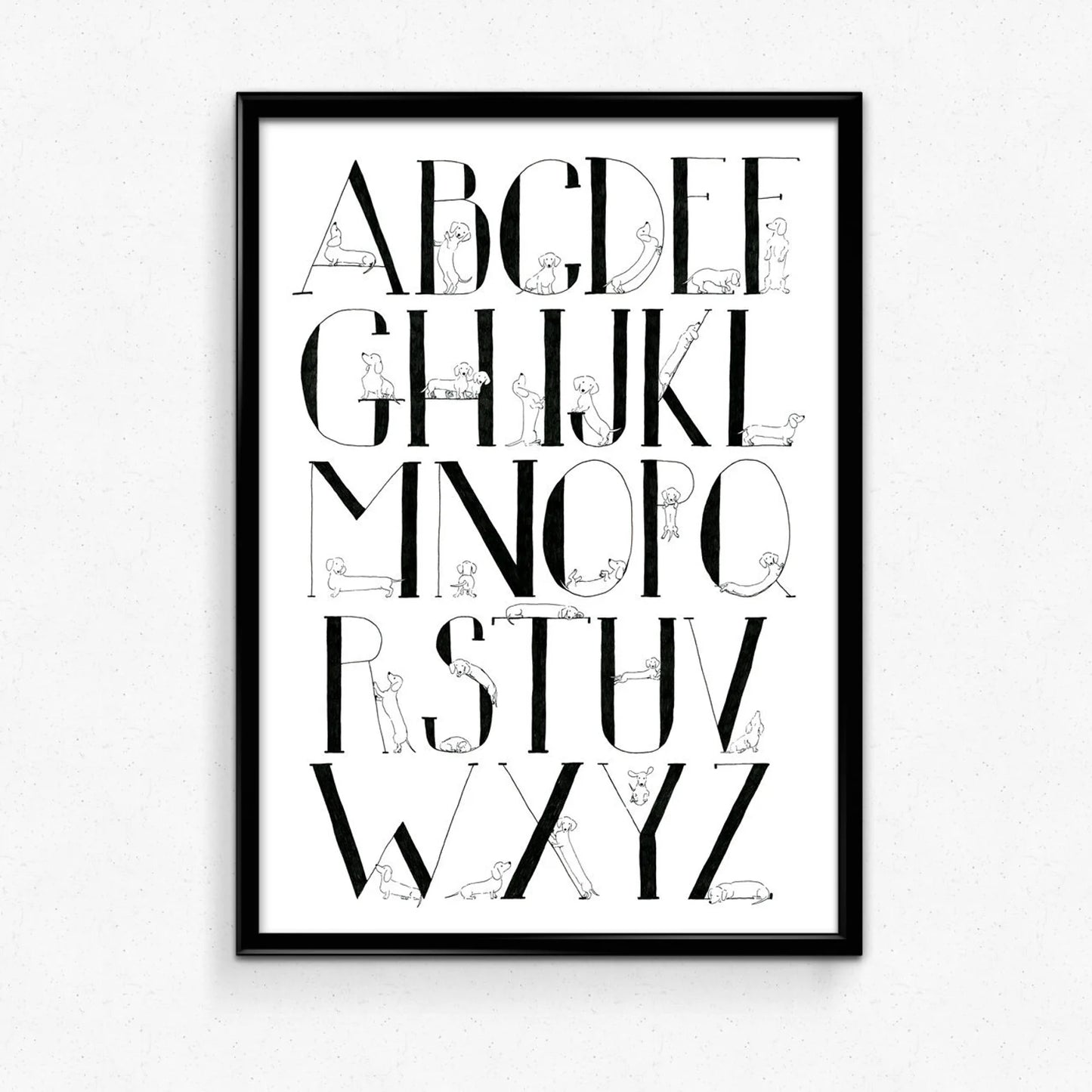 Tabitha Noakes ‘Dachsund Alphabet’ A4 Print