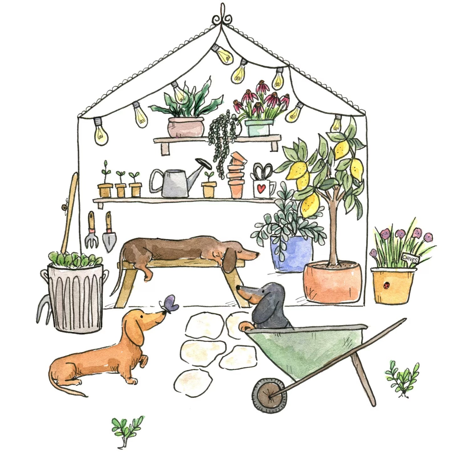 Tabitha Noakes ‘Happy Place Greenhouse’ A4 Print