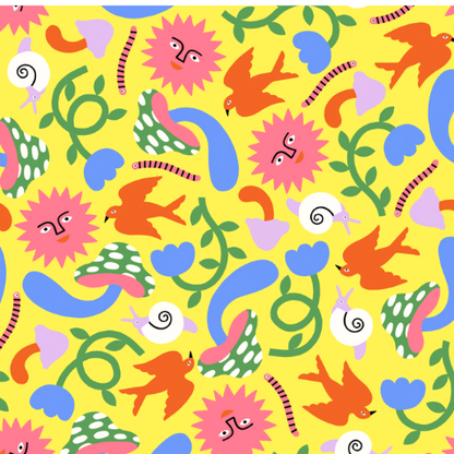 Hiro and Wolf Psychedelic Garden Bandana