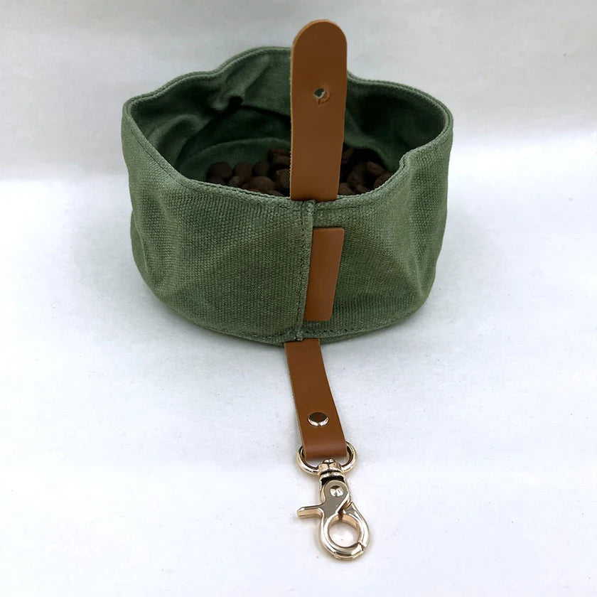 Dapper Dog Club Foldable Waxed Canvas Bowl