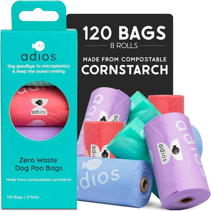 Adios Poo Bags - Pack of 8 Rolls