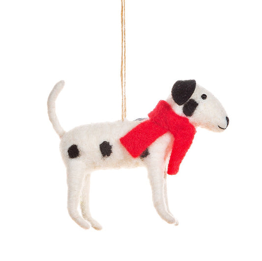 Sass & Belle Dalmatian in a Scarf Felt Hanging Decoration