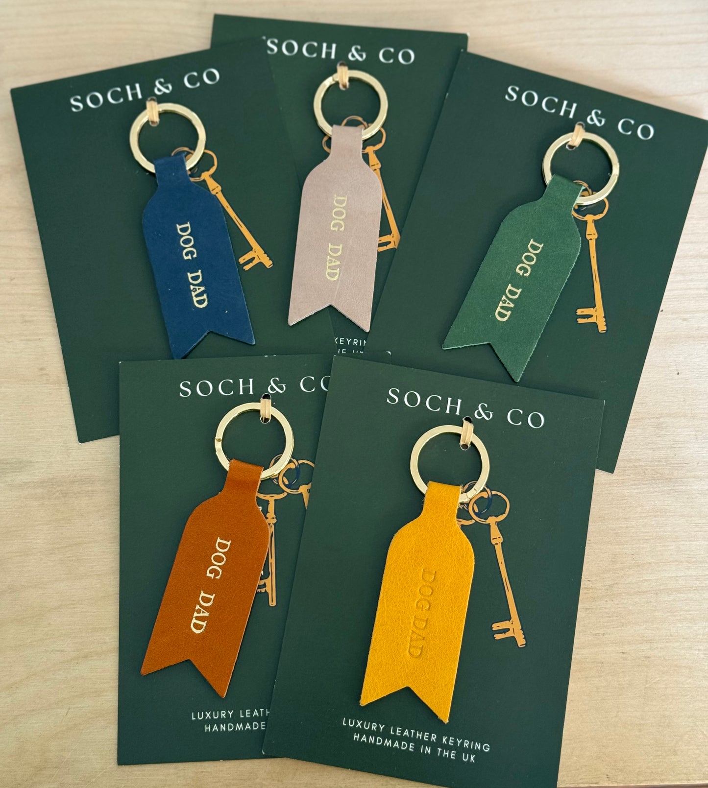 Soch & Co “Dog Mama” and “Dog Dad” Leather Keyring
