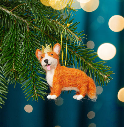 Sass & Belle Corgi Felt Hanging Decoration