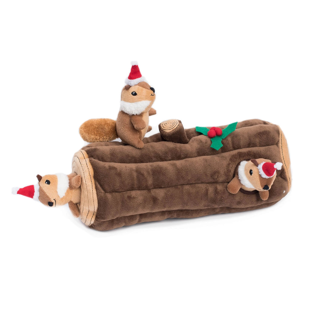 Zippy Paws Christmas Log & Chipmunks