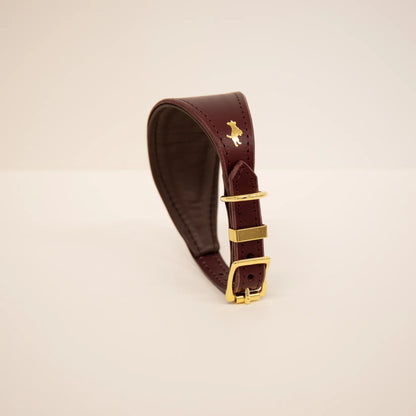 Storeys and Tails Luxury Leather Padded Hound Collar, Fig
