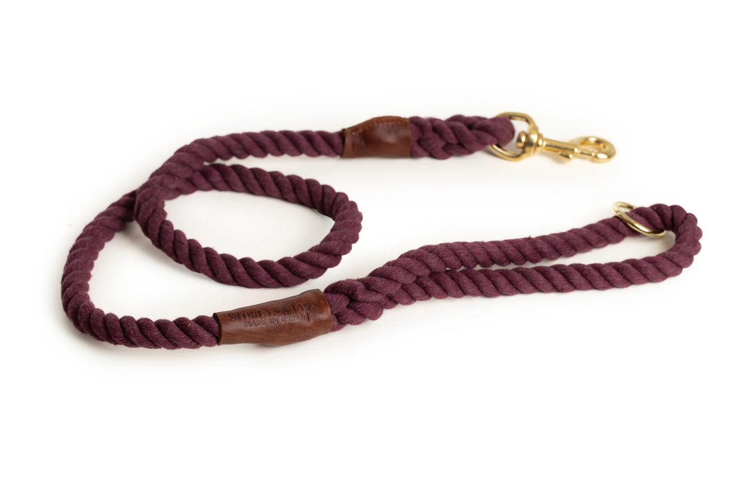 Storeys & Tails Rope Lead, Mulberry