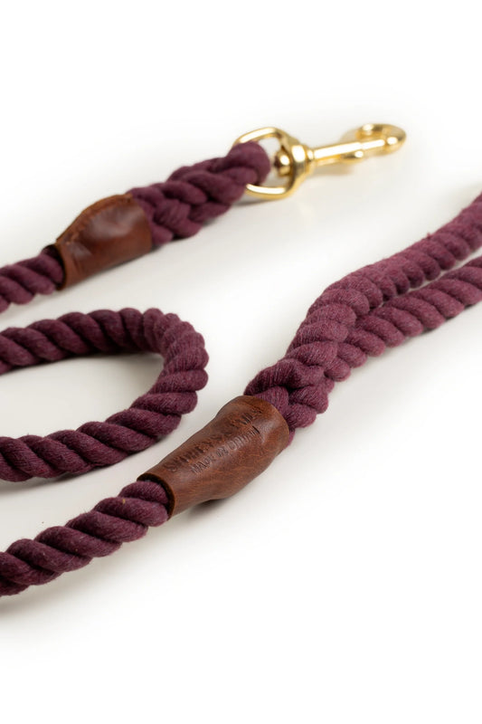 Storeys & Tails Rope Lead, Mulberry