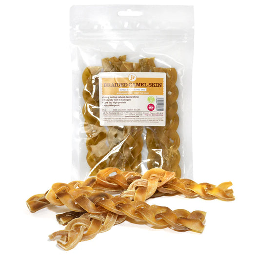 JR Pet Products Braided Camel Skin - Pack of 5