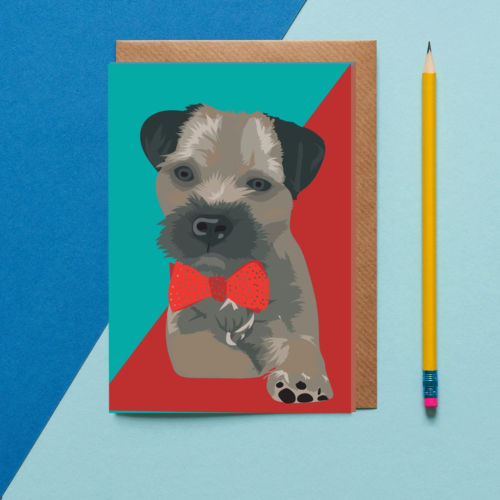 Obi The Border Terrier Greetings Card