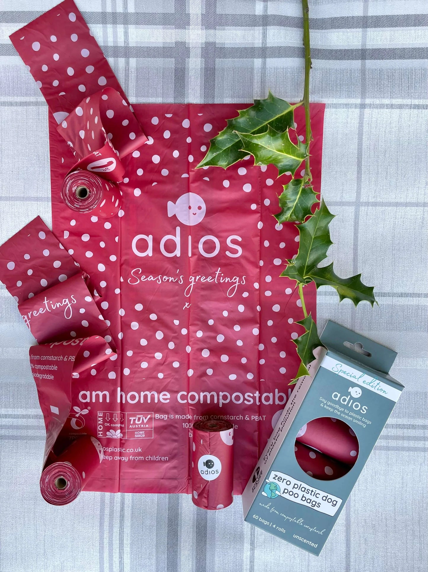 Adios Plastic Christmas Themed Compostable Poo Bags