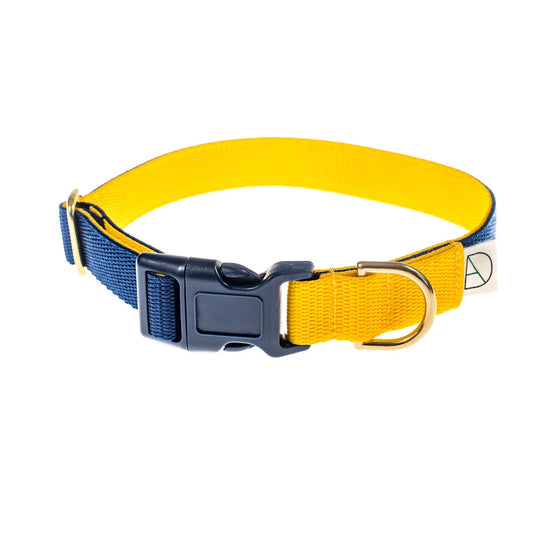 Doggie Apparel ‘Harbour’ Navy & Yellow Collar