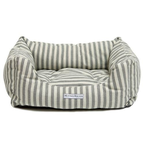Mutts and Hounds Flint Stripe Brushed Cotton Boxy Dog Bed