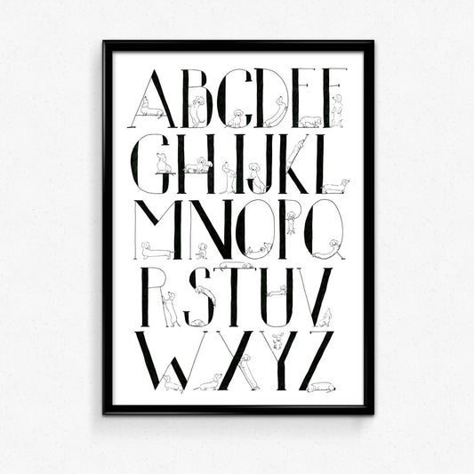 Tabitha Noakes ‘Dachsund Alphabet’ A4 Print