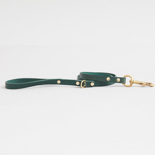 Kintails Skinny Green Leather Lead