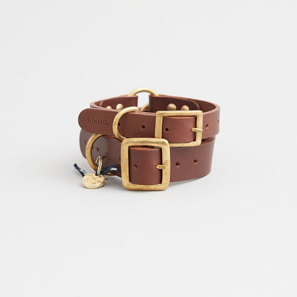 Kintails Brown Leather Dog Collar