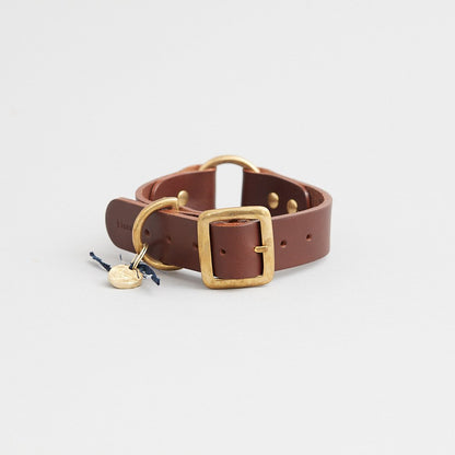 Kintails Brown Leather Dog Collar
