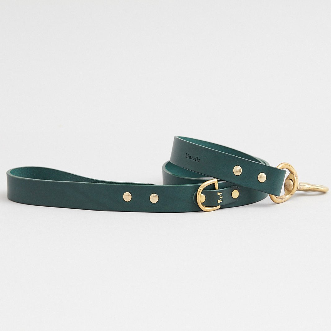 Kintails Standard Green Leather Lead