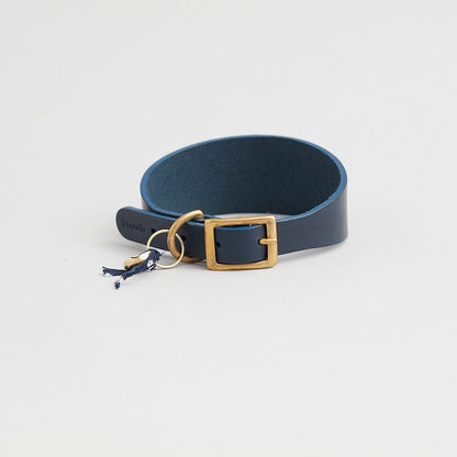 Kintails Navy Leather Hound Collar