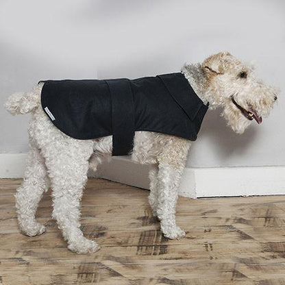 Mutts and Hounds Navy Waxed Waterproof Dog Coat