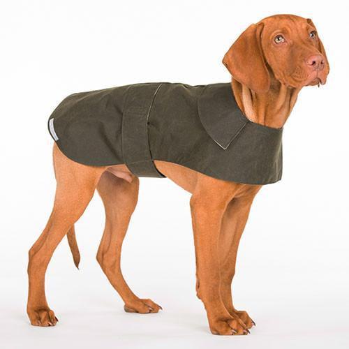 Mutts and Hounds Olive Green Waxed Waterproof Dog Coat