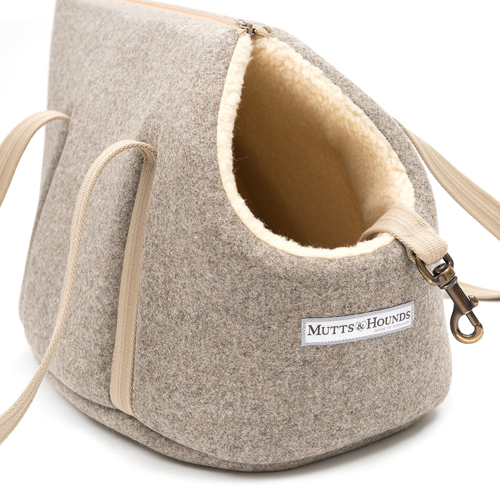 Mutts and Hounds Grey Tweed Dog Carrier