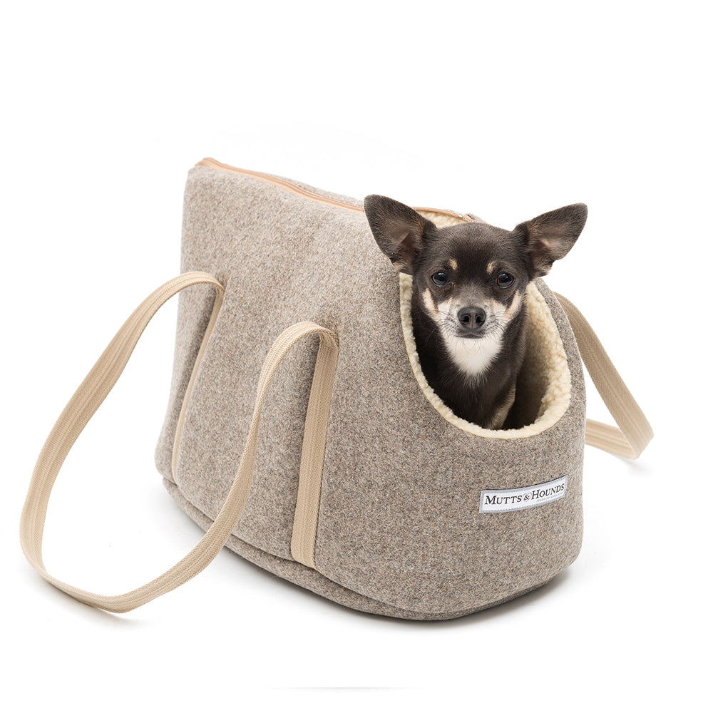 Mutts and Hounds Grey Tweed Dog Carrier